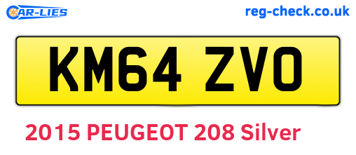 KM64ZVO are the vehicle registration plates.