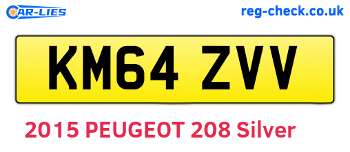 KM64ZVV are the vehicle registration plates.
