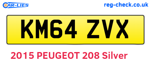 KM64ZVX are the vehicle registration plates.
