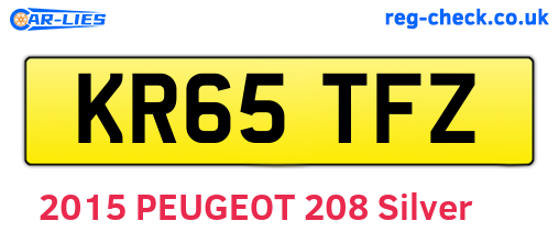 KR65TFZ are the vehicle registration plates.