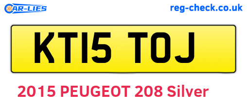 KT15TOJ are the vehicle registration plates.