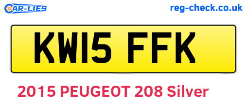 KW15FFK are the vehicle registration plates.