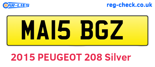MA15BGZ are the vehicle registration plates.