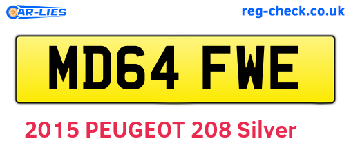MD64FWE are the vehicle registration plates.