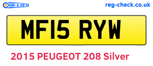 MF15RYW are the vehicle registration plates.
