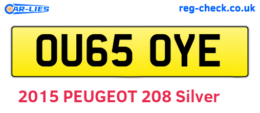 OU65OYE are the vehicle registration plates.