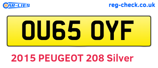 OU65OYF are the vehicle registration plates.