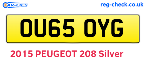 OU65OYG are the vehicle registration plates.