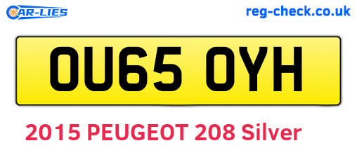 OU65OYH are the vehicle registration plates.