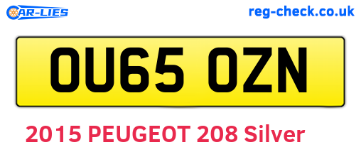 OU65OZN are the vehicle registration plates.
