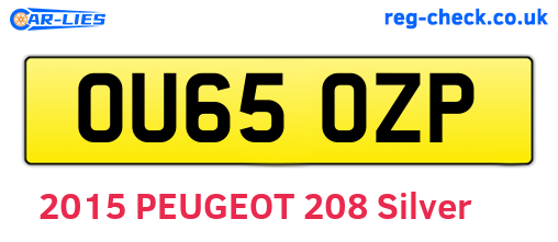 OU65OZP are the vehicle registration plates.
