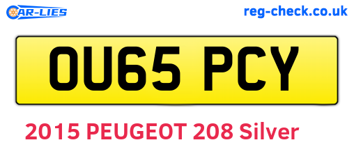OU65PCY are the vehicle registration plates.