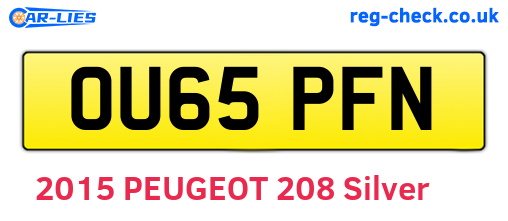 OU65PFN are the vehicle registration plates.