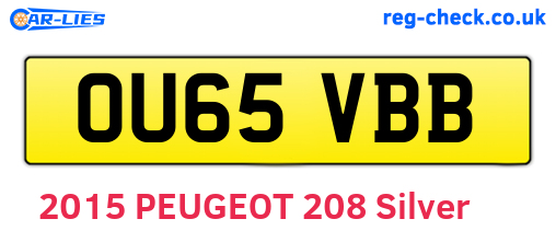 OU65VBB are the vehicle registration plates.