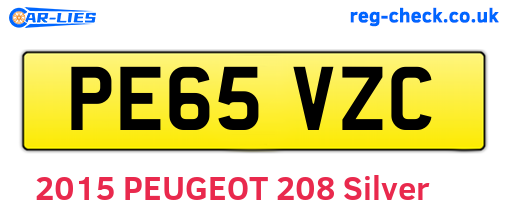 PE65VZC are the vehicle registration plates.