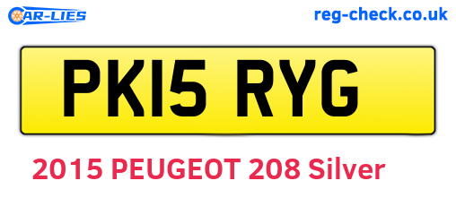PK15RYG are the vehicle registration plates.