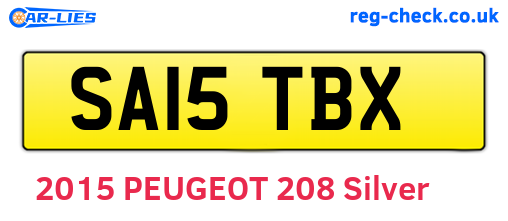 SA15TBX are the vehicle registration plates.