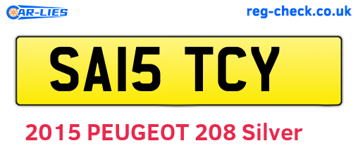 SA15TCY are the vehicle registration plates.
