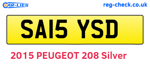 SA15YSD are the vehicle registration plates.