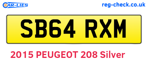 SB64RXM are the vehicle registration plates.