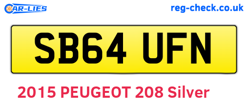 SB64UFN are the vehicle registration plates.
