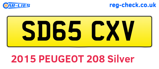 SD65CXV are the vehicle registration plates.