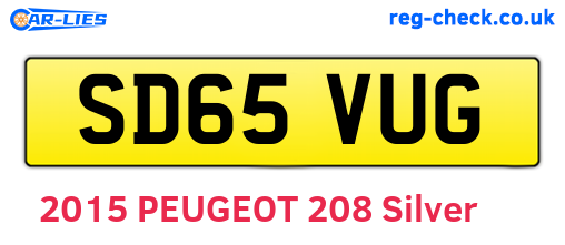 SD65VUG are the vehicle registration plates.
