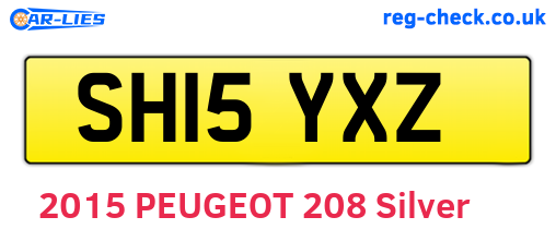 SH15YXZ are the vehicle registration plates.