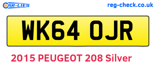 WK64OJR are the vehicle registration plates.