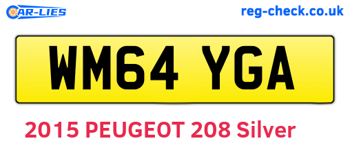 WM64YGA are the vehicle registration plates.