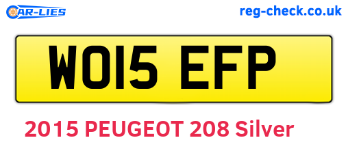 WO15EFP are the vehicle registration plates.