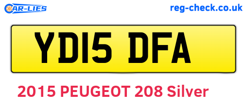 YD15DFA are the vehicle registration plates.