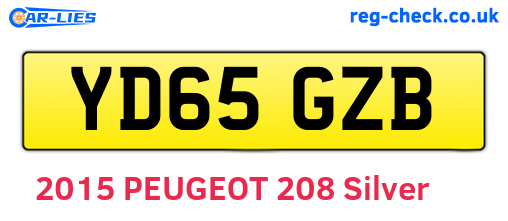 YD65GZB are the vehicle registration plates.