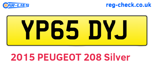 YP65DYJ are the vehicle registration plates.