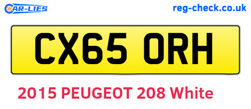 CX65ORH are the vehicle registration plates.