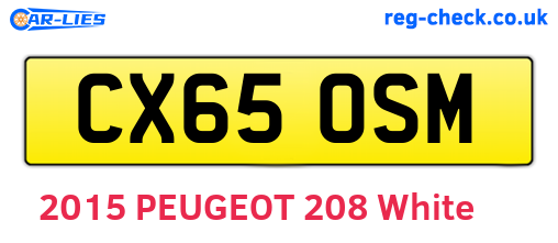 CX65OSM are the vehicle registration plates.