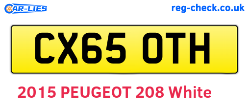 CX65OTH are the vehicle registration plates.