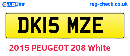 DK15MZE are the vehicle registration plates.