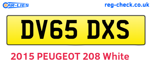 DV65DXS are the vehicle registration plates.