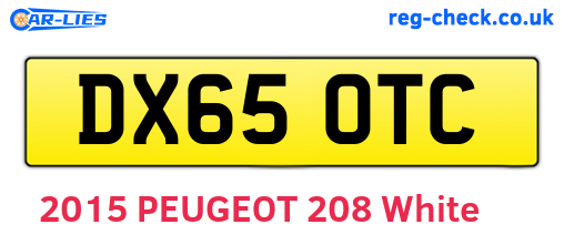 DX65OTC are the vehicle registration plates.