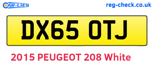 DX65OTJ are the vehicle registration plates.