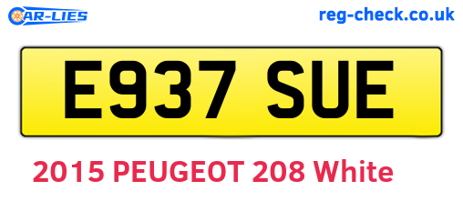 E937SUE are the vehicle registration plates.