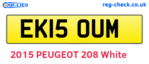 EK15OUM are the vehicle registration plates.