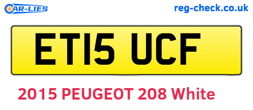 ET15UCF are the vehicle registration plates.