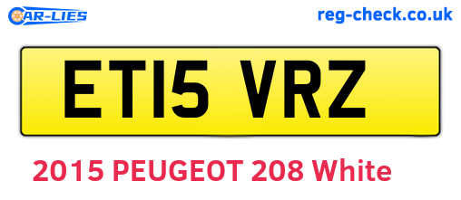 ET15VRZ are the vehicle registration plates.