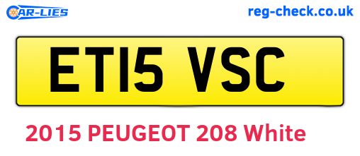ET15VSC are the vehicle registration plates.