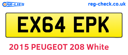 EX64EPK are the vehicle registration plates.