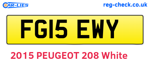FG15EWY are the vehicle registration plates.