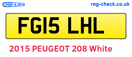 FG15LHL are the vehicle registration plates.