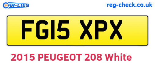 FG15XPX are the vehicle registration plates.